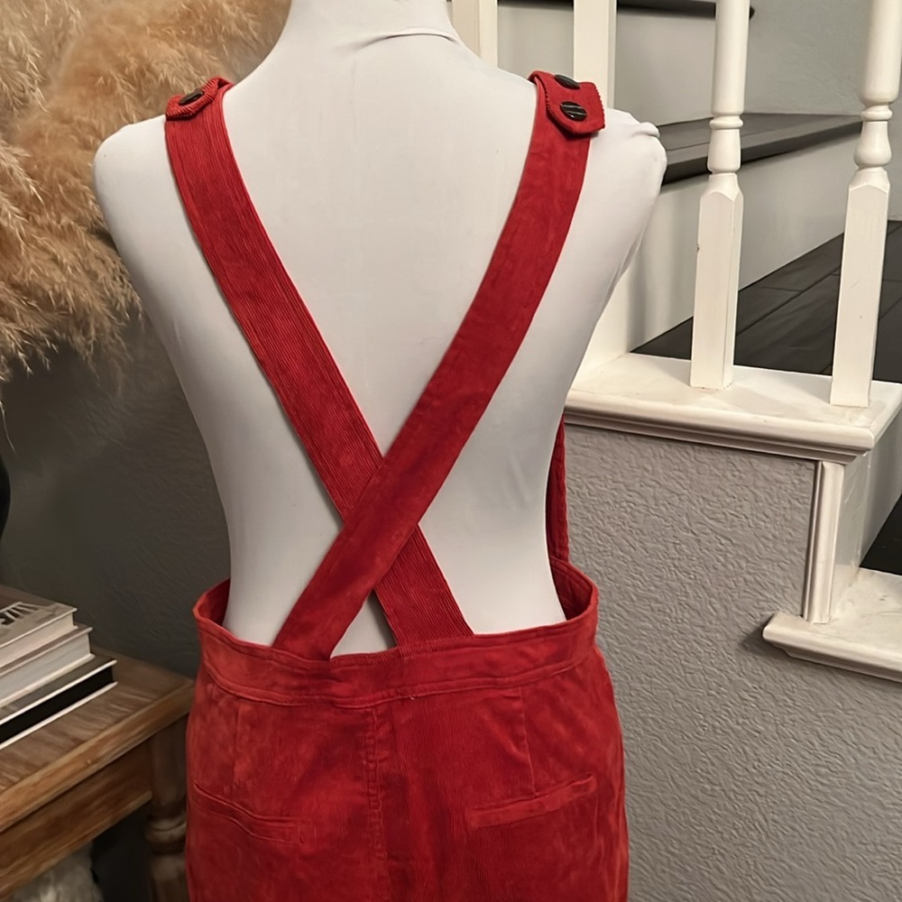 Flying Tomato Corduroy Red Sleeveless Jumpsuit Size Small - Picture 5 of 7